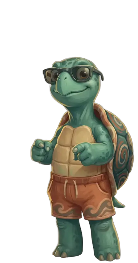 Черепаха Tortuga показывает на вопросы