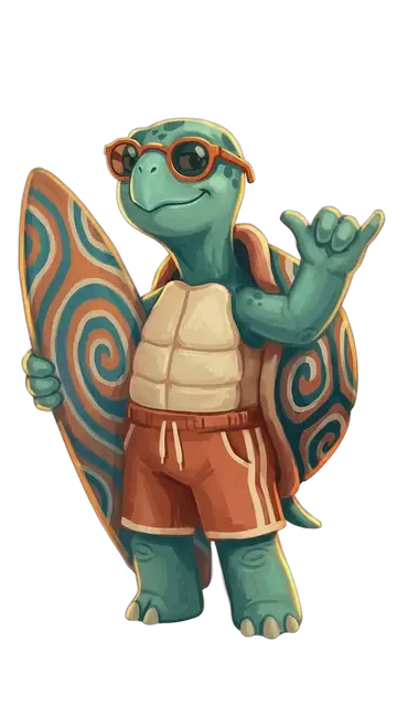 Черепаха Tortuga машет рукой